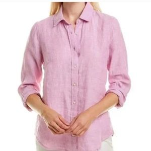 J. Crew Slim perfect shirt in Baird McNutt Irish linen in pink S